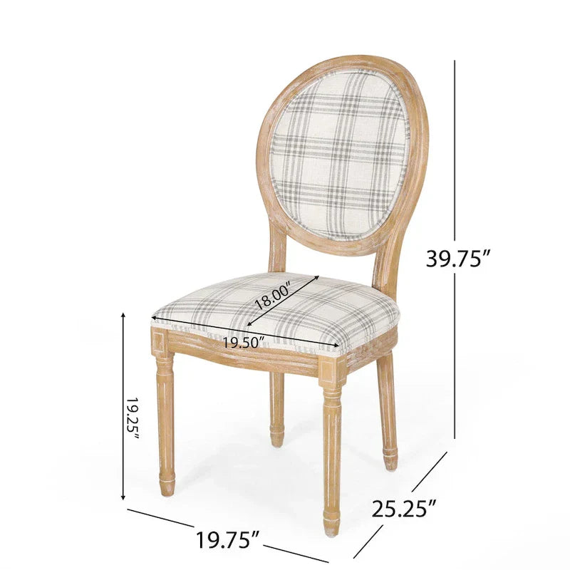 Set of 2 Phinnaeus French Country Fabric Dining Chairs by Christopher Knight Home