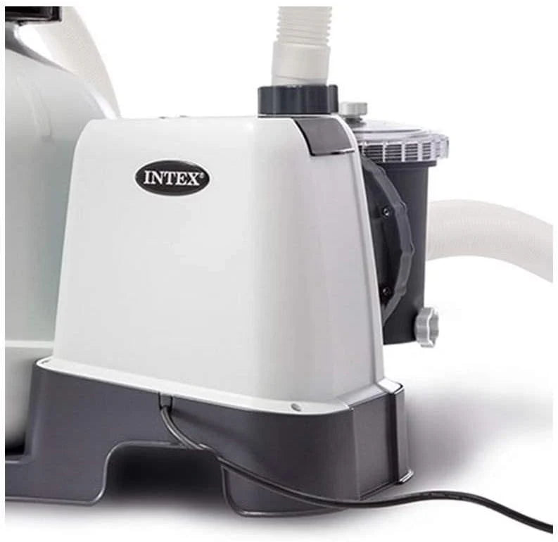 Intex 26651EG Krystal Clear 16 Inch 3,000 GPH Above Ground Pool Sand Filter Pump with Automatic Timer, GFCI, and 6 Function Control, Gray