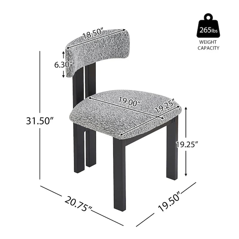 Set of 4 Astura Upholstered Dining Chairs with Iron Frame by Christopher Knight Home