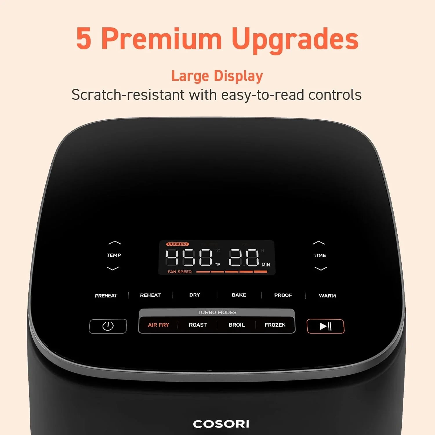 COSORI Air Fryer 9-in-1 Compact & Large 6-Qt Fast Turbo Modes Precise Heat for Even Results