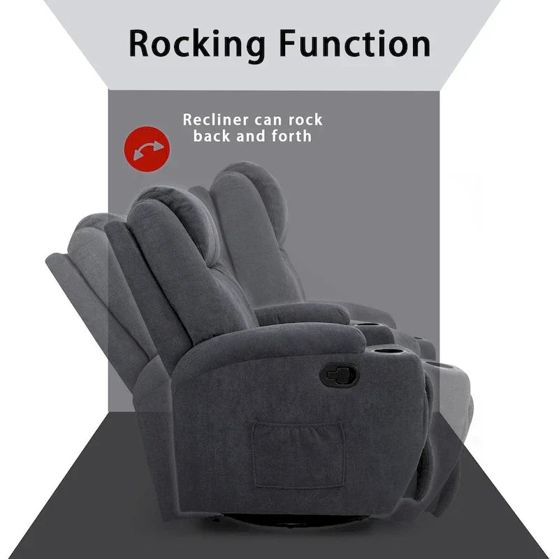Homall Swivel Fabric Massage Recliner Chair for Living Room