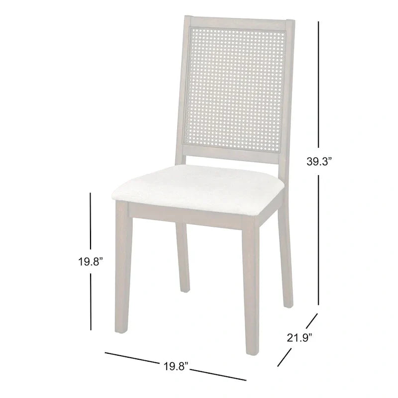 Set of 2 Westbury Solid Wood Cane Dining Chairs by Simple Living