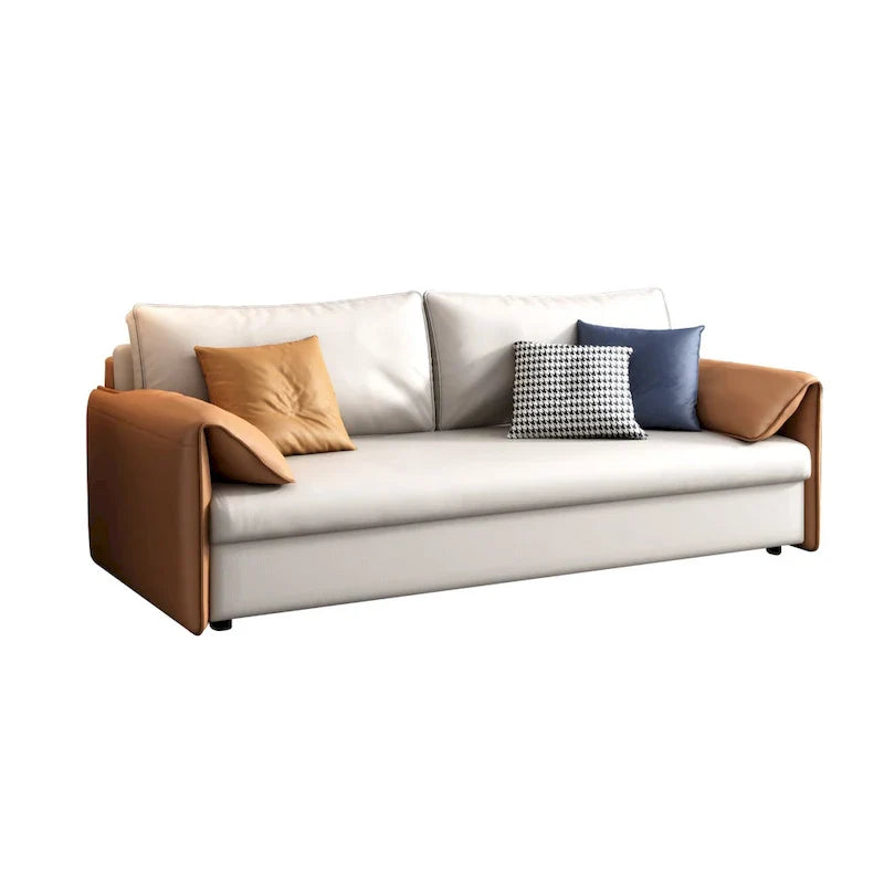 JASIWAY 65.4-Inch Vegan Leather Sleeper Sofa Bed