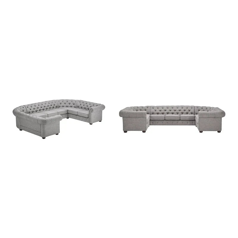 Gdansk 9-Person U-Shaped Chesterfield Sectional Sofa