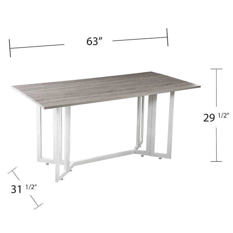 SEI Furniture Driness Grey Folding Drop Leaf Table