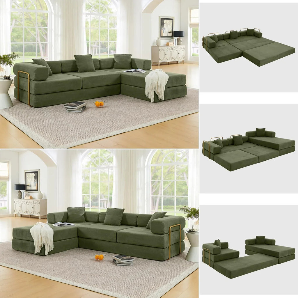HANXIN 78 Inch Convertible Sleeper Sofa Bed, Folding Floor Mattress Couch