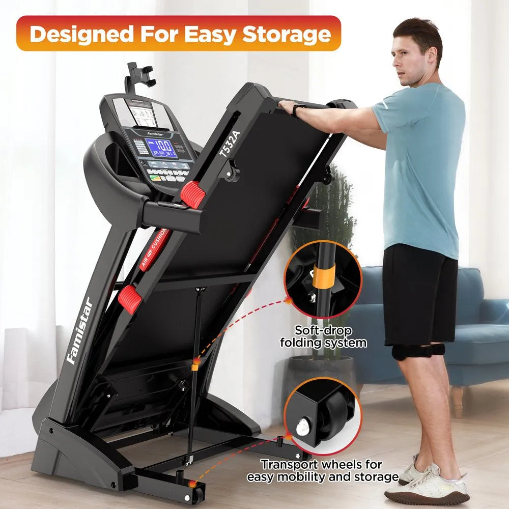Famistar Folding Treadmill for Home with 15 Levels Auto Incline, 300LB Capcity, 10MPH Fast Speed Controls  sgtnighsdesigns