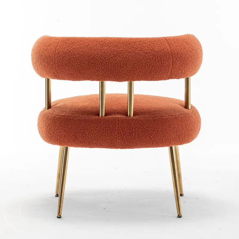 SEYNAR Contemporary Glam Upholstered Open-Back Accent Chair with Gold Legs