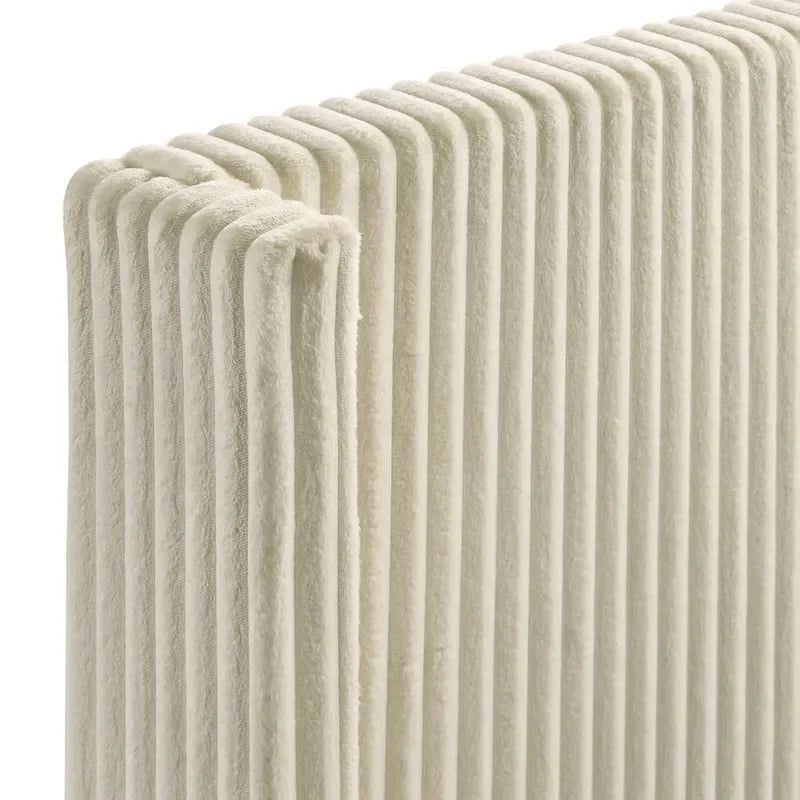 Roundhill Furniture Mavela King Size Panel Bed with Wide Wale Corduroy Upholstery