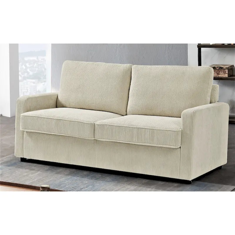 Manchester 70-Inch Square Arm Sofa Bed in Polyester Corduroy