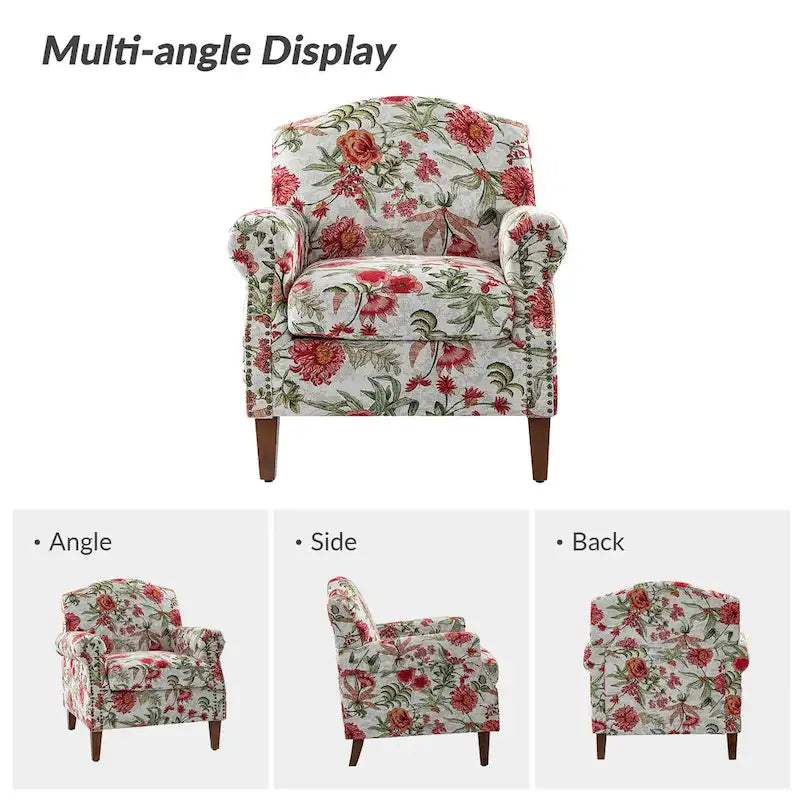 Giampiero Upholstered Wooden Armchair with Nailhead Accents by HULALA HOME