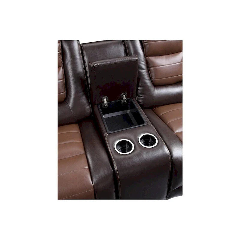 Grete Brown Luxury Faux Leather Living Room Collection
