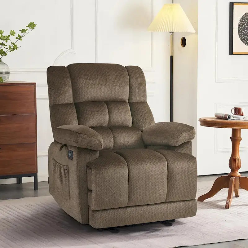 MCombo Heated Massage Electric Recliner Chair for Living Room - Fabric R6233