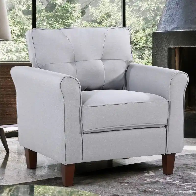 Kouchouk 32.9-Inch Wide Tufted Linen Armchair