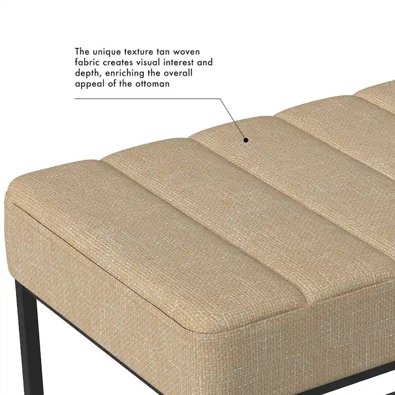 HomePop Theodore Upholstered Ottoman