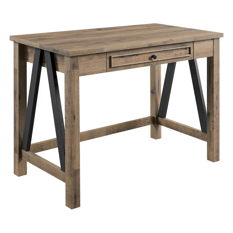 Salvage Oak Quinton Writing Desk with Drawer