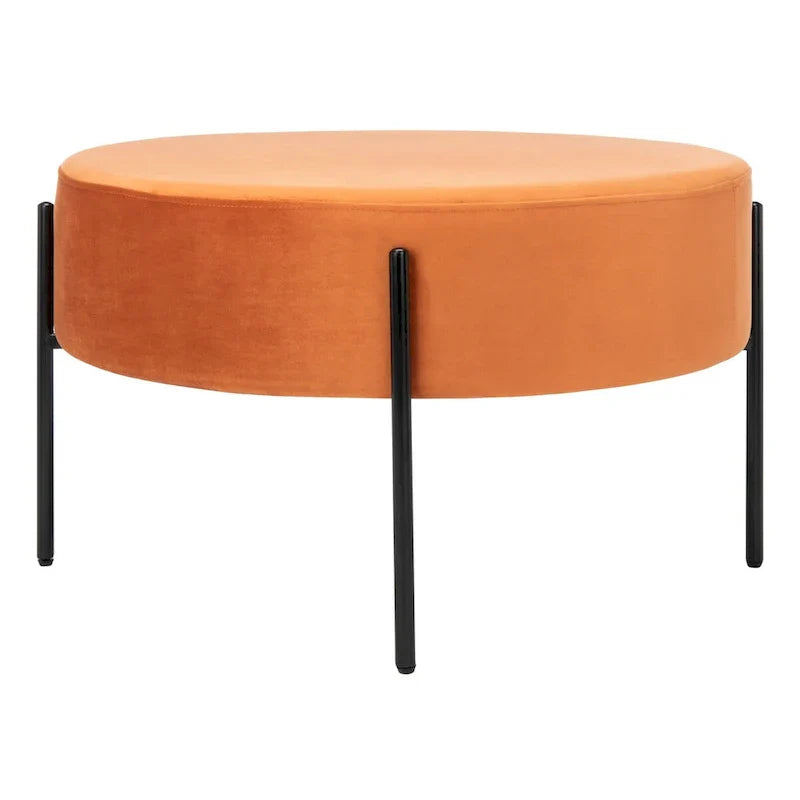 SAFAVIEH Shianne Round Velvet Cocktail Ottoman Table
