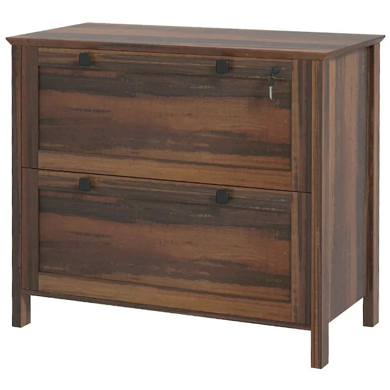 HOMCOM 2-Drawer Lateral File Cabinet with Lock and Adjustable Hanging Bar for Letter and A4 Files – Ideal for Home Office