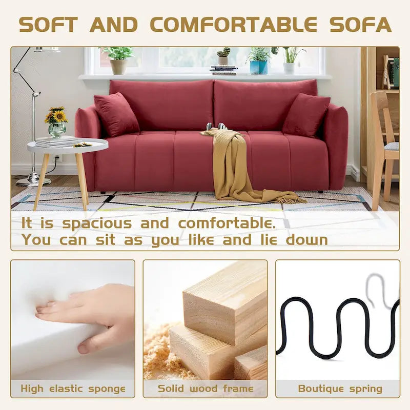 Mid-Century Modern 3-Seat Sofa – Perfect for Living Rooms, Apartments, Lounges, and Bedrooms