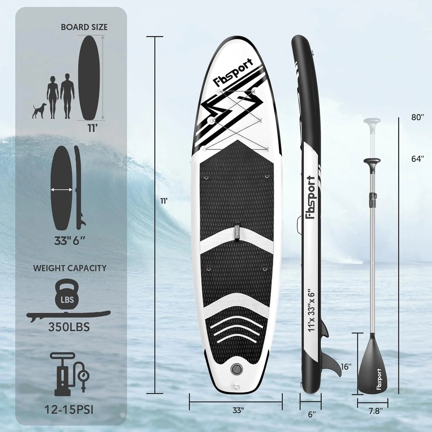 Premium Stand Up Paddle Board Yoga Board with Durable SUP Accessories & Carry Bag | Wide Stance Surf Control Non-Slip Deck Leash Paddle and Pump for Youth & Adult