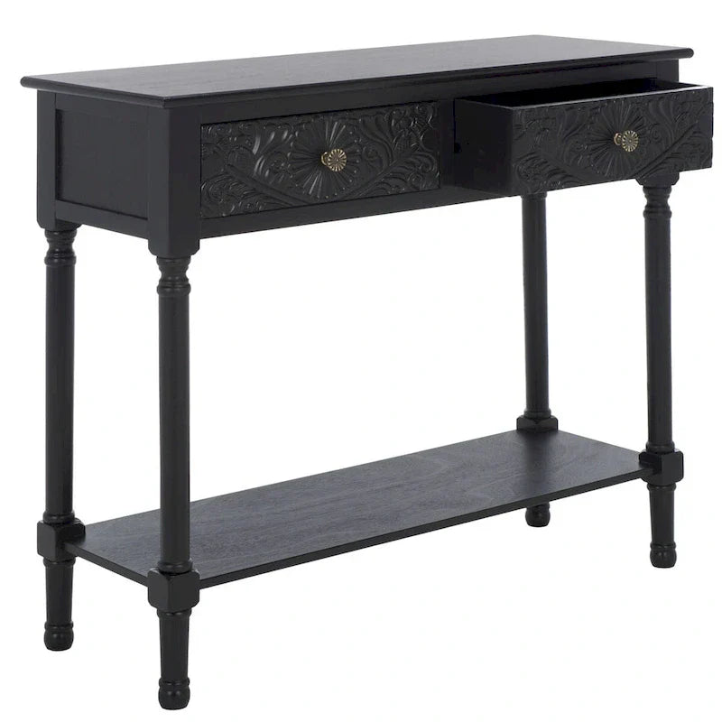 SAFAVIEH Leonia Console Table with 2 Drawers - Dimensions: 35.5" W x 13" L x 29.5" H