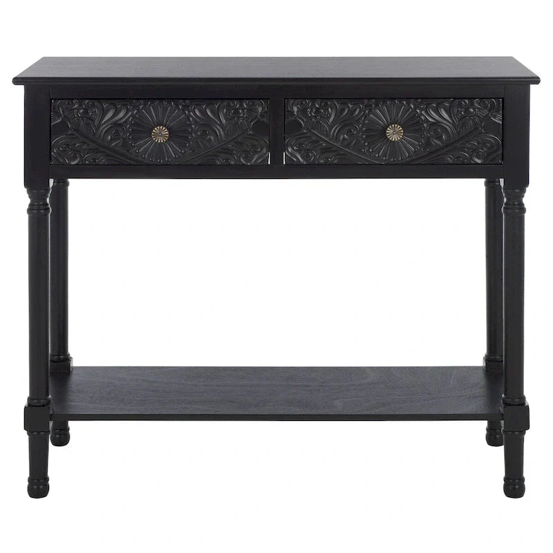 SAFAVIEH Leonia Console Table with 2 Drawers - Dimensions: 35.5" W x 13" L x 29.5" H