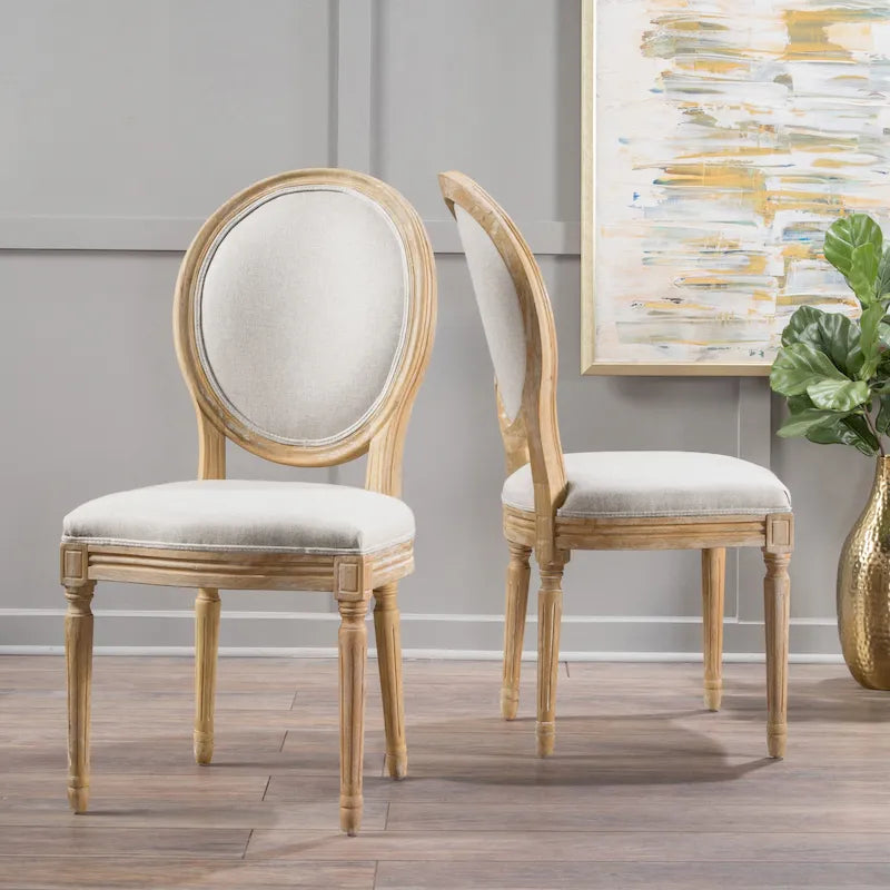 Set of 2 Phinnaeus French Country Fabric Dining Chairs by Christopher Knight Home