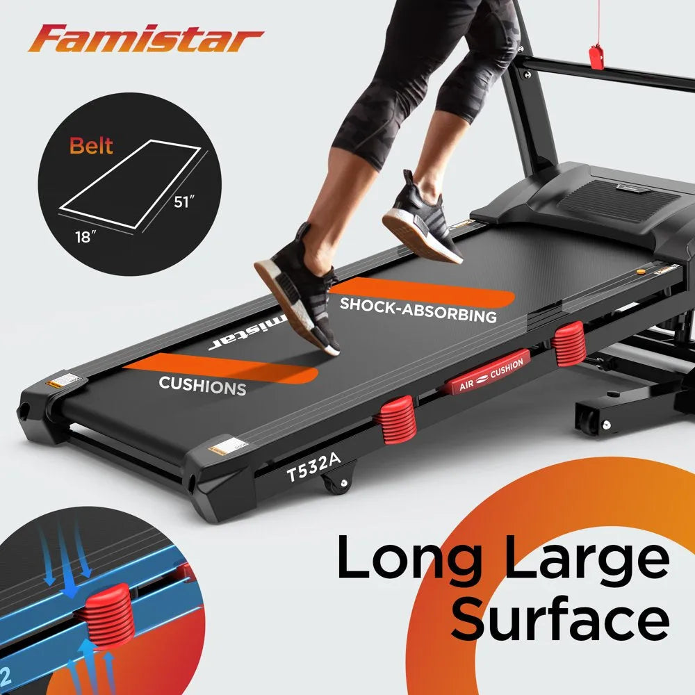 Famistar Folding Treadmill for Home with 15 Levels Auto Incline, 300LB Capcity, 10MPH Fast Speed Controls  sgtnighsdesigns