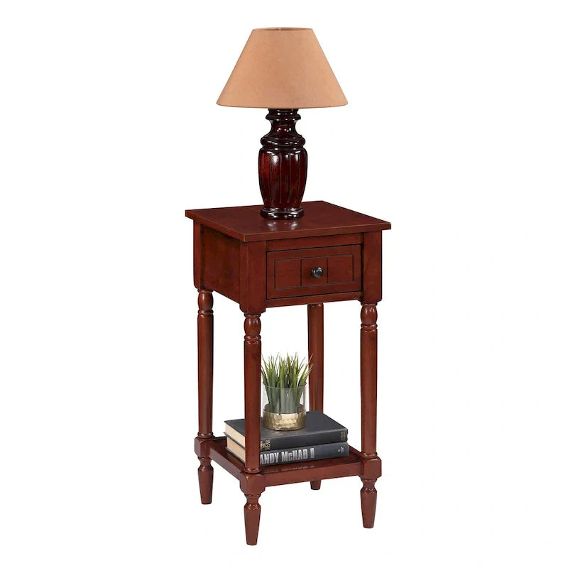 Khloe French Country Accent Table with Shelf and Drawer by Convenience Concepts