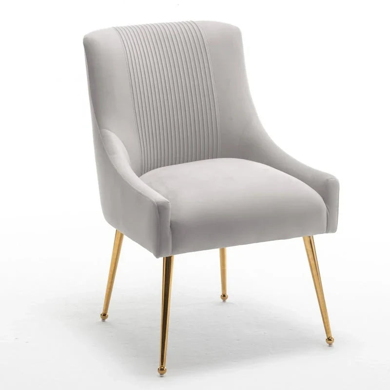 SEYNAR Set of 6 Modern Glam Boucle Velvet Dining or Vanity Chairs with Rear Handle