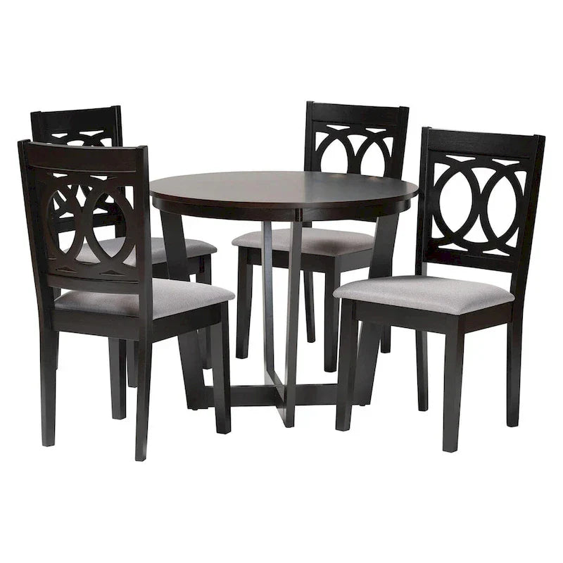 Kara Contemporary 5-Piece Wooden Dining Set