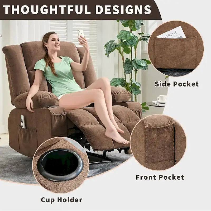 Heat and Massage Recliner Chair with Remote Control