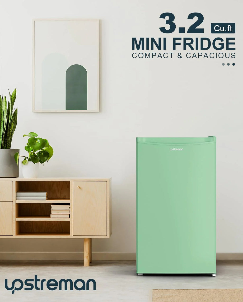 3.2 Cu.Ft Mini Fridge with Freezer �� Single Door Compact Refrigerator for Dorm, Bedroom, or Office �� Adjustable Thermostat, Black
