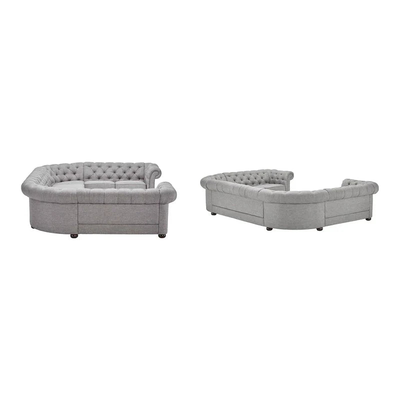 Gdansk 9-Person U-Shaped Chesterfield Sectional Sofa