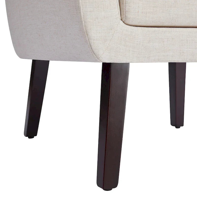HUIMO Fabric Accent Chair and Ottoman Set - Available in Grey, Beige, Blue, and Dark Teal