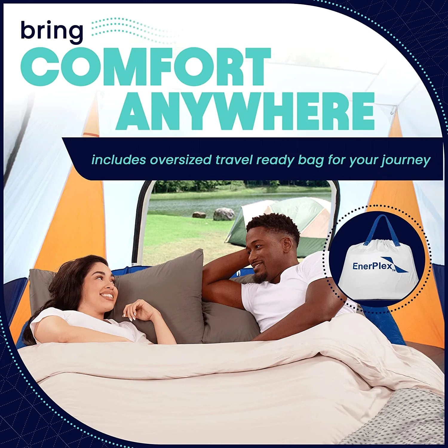 EnerPlex Air Mattress with Built-in Pump - Double Height Inflatable Mattress for Camping, Home & Portable Travel - Queen, 13 Inch  sgtnighsdesigns