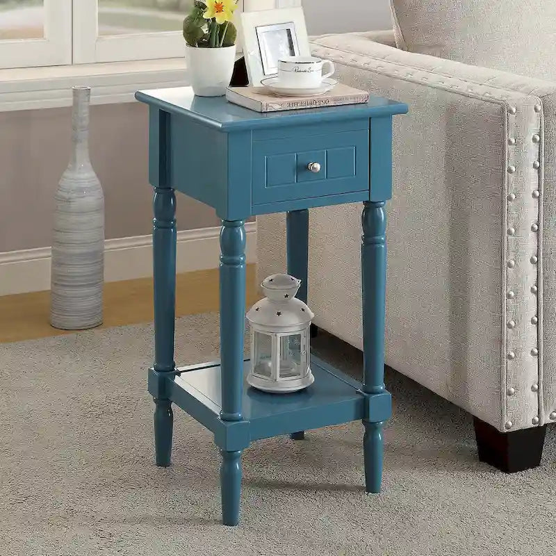 Khloe French Country Accent Table with Shelf and Drawer by Convenience Concepts