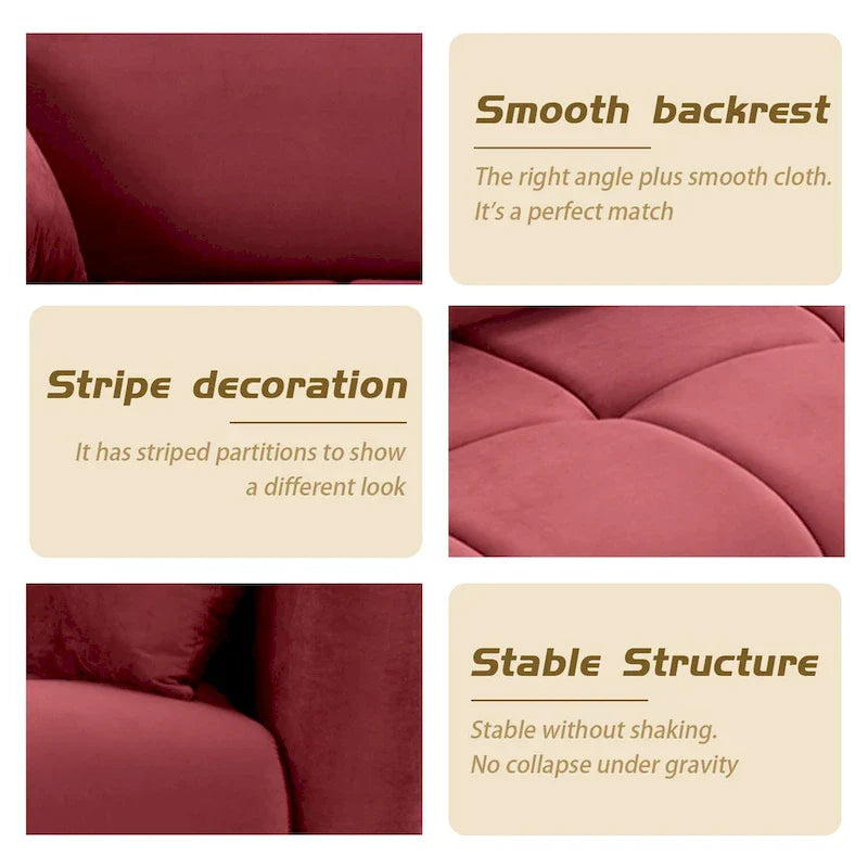 Mid-Century Modern 3-Seat Sofa – Perfect for Living Rooms, Apartments, Lounges, and Bedrooms