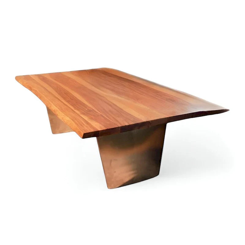 Rustic Brown Live Edge Coffee Table Made from 31" Mango Wood