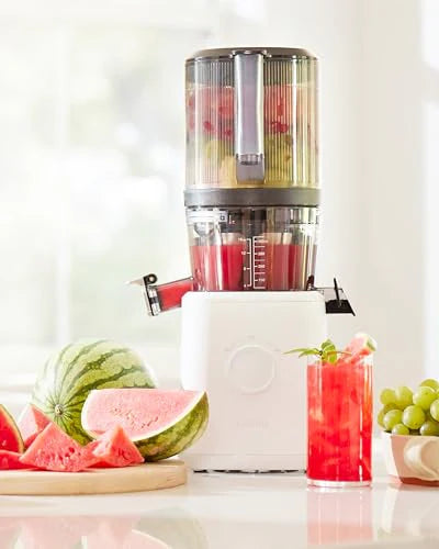 Nama J2 Cold Press Juicer Self Feeding for Hands Free Operation with Wide Mouth Hopper for Whole Recipe Loading, Zero Waste Masticating Juicer For More Juice, Less Pulp �� Easy Cleanup & Assembly: Home & Kitchen