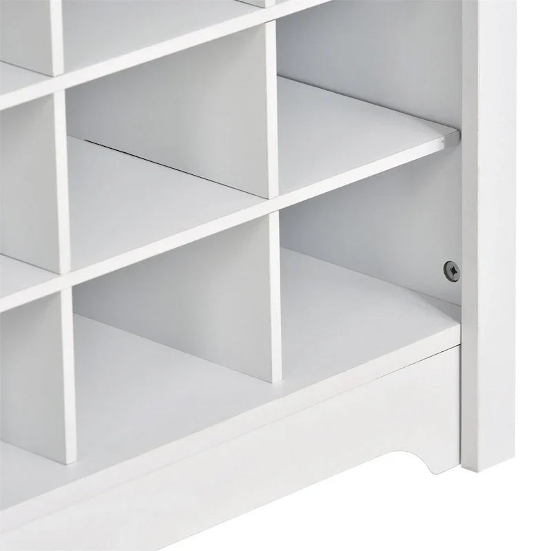 Merax Versatile Hall Tree with Hooks, Shelves, and 24 Shoe Storage Cubbies