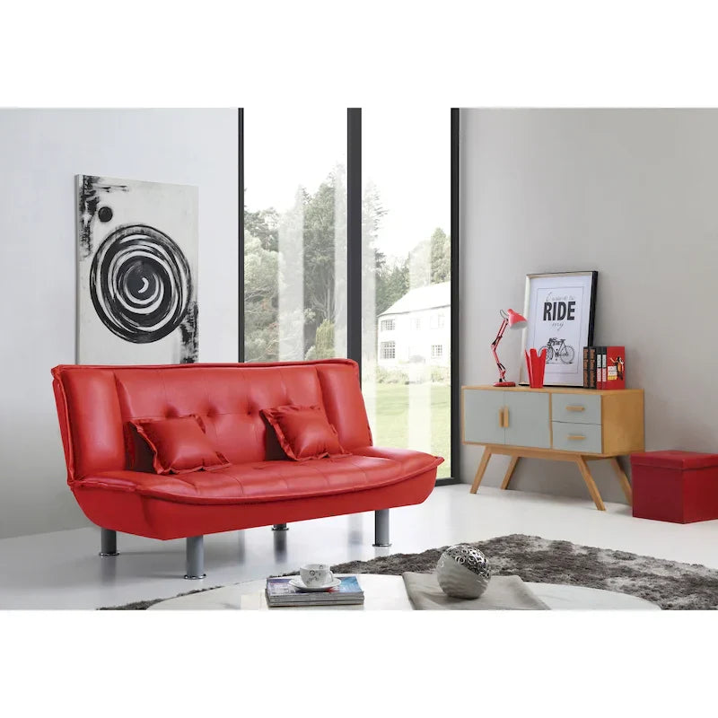 Lionel Faux Leather Convertible Sofa