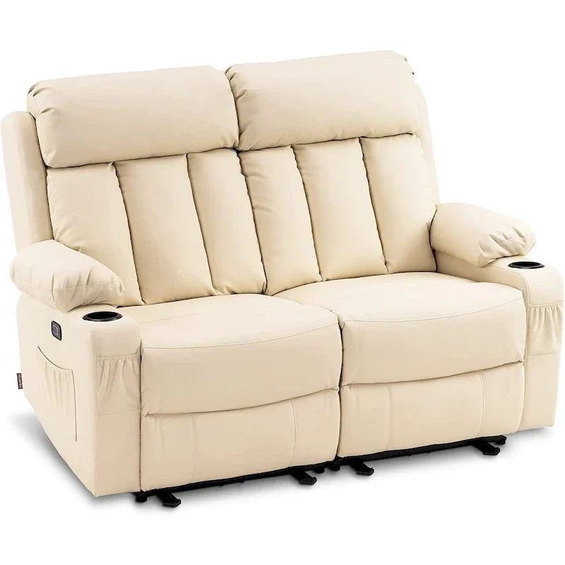 MCombo Faux Leather Electric Reclining Sofa with Heat and Massage - Models 6095/6075/6077