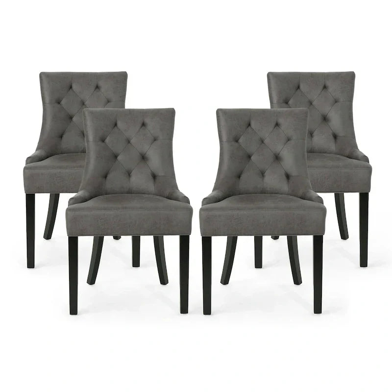 Set of 4 Contemporary Tufted Dining Chairs - Hayden Collection by Christopher Knight Home