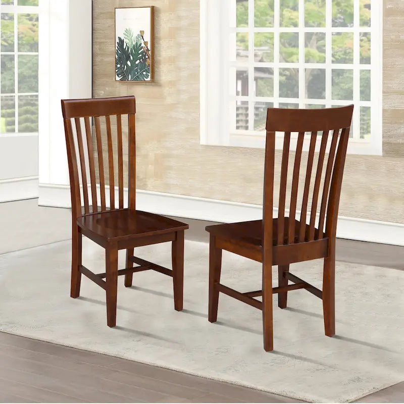 Set of 2 Cosmo Tall Mission Chairs in Solid Wood by International Concepts