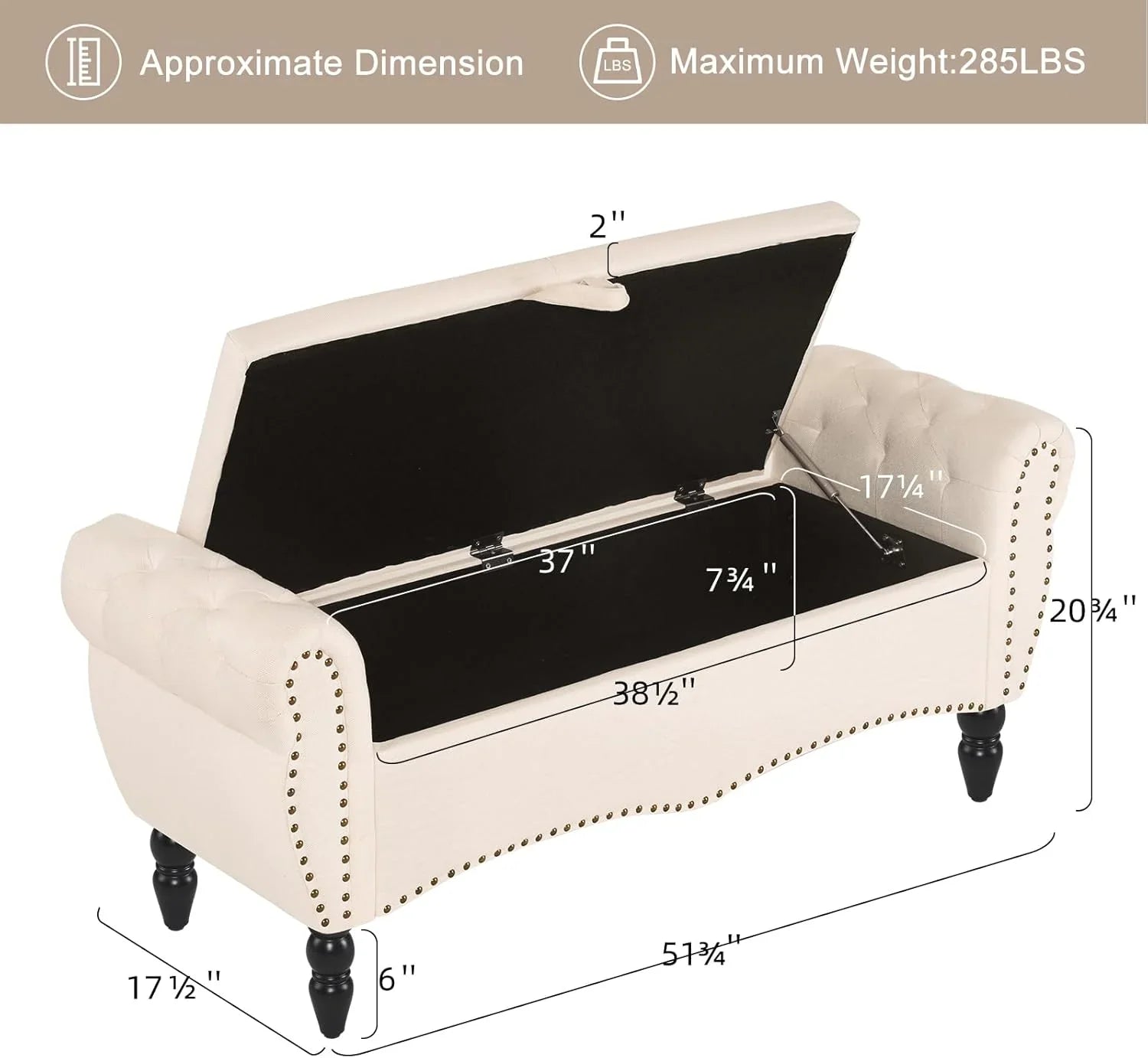 Furniliving Modern Storage Ottoman Bench, Sherpa Ottoman End of Bed Bench with Solid Wood Legs Upholstered Ottoman Benches with Storage Indoor Bench for Living Room with Rolled Arm, Entryway, White