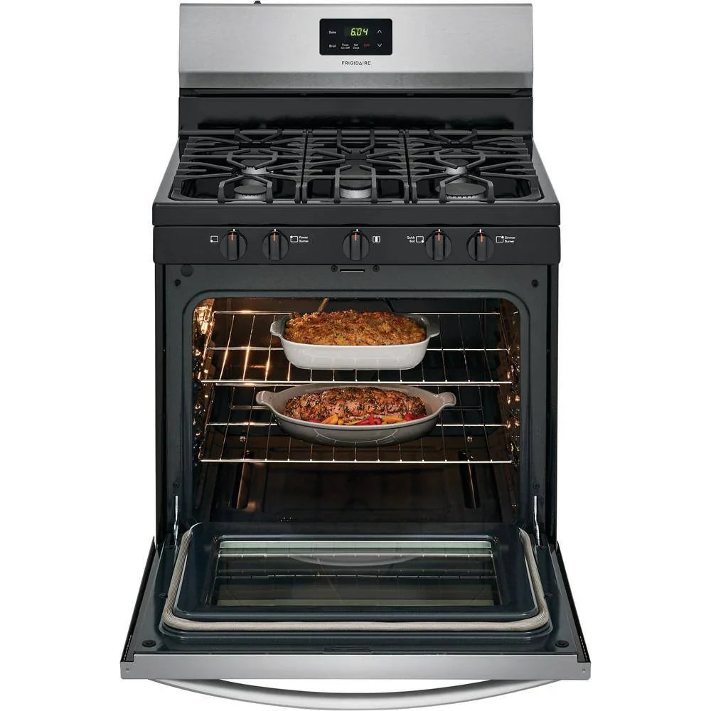 Frigidaire 30 inch (76 cm) wide freestanding 5-burner stainless steel gas hob FCRG3052AS