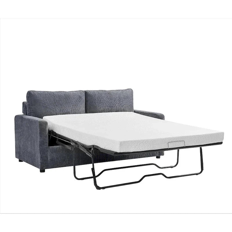 Manchester 70-Inch Square Arm Sofa Bed in Polyester Corduroy