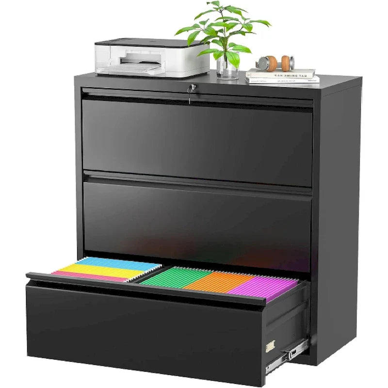 Metal Locking File Cabinet with 3 Drawers for Home Office