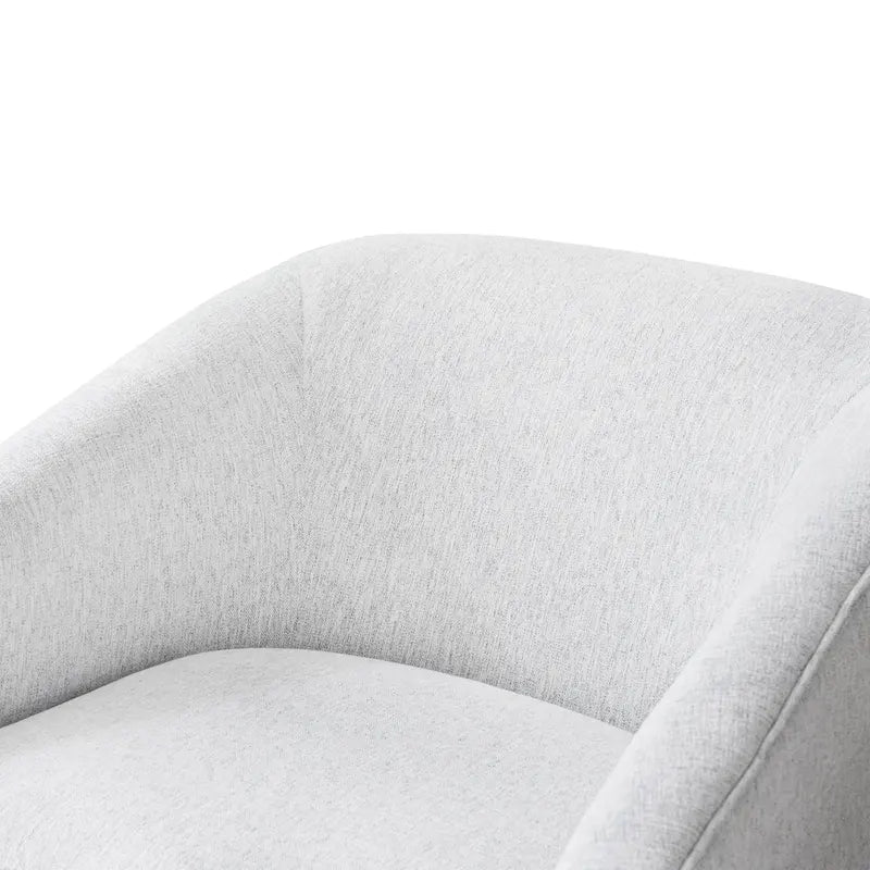 LUE BONA Contemporary Upholstered Wooden Barrel Swivel Accent Chair for Living Room